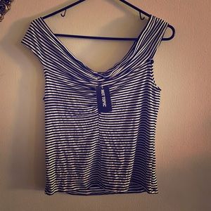 Hot Topic Retro Off-The-Shoulder Striped Top M